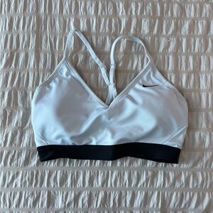 Nike Women's White Sports Bra with Black Band